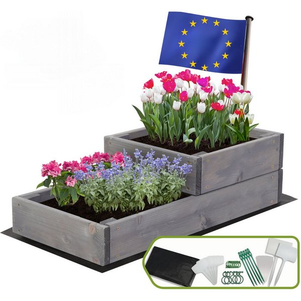 Modo24 Hochbeet ZP07 Kräuterbeet, Gartenbeet, Pflanzkasten, Blumenbeet, Gemüsegarten, für Garten und Terrasse, Kiefernholz Massivholz, Höhe 36 cm, 3 Farben