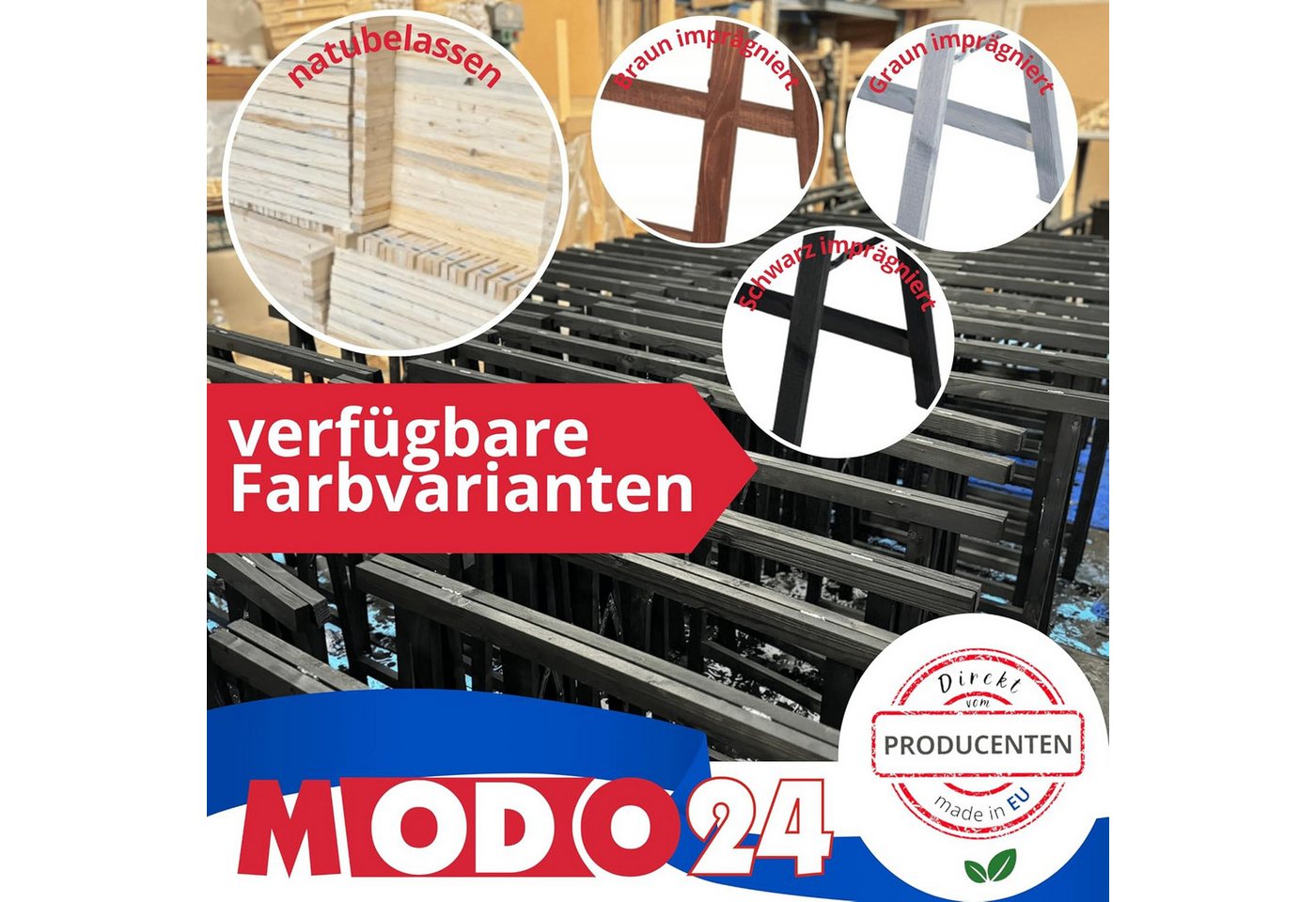 Modo24 Sägebock Holzbock, Klappbock, Arbeitsbock, Tapezierbock, Montagebock, Unterstellbock SDKM, 73x73x44 cm, 4 Farben und verschiedene Sets – Bild 2 von 5