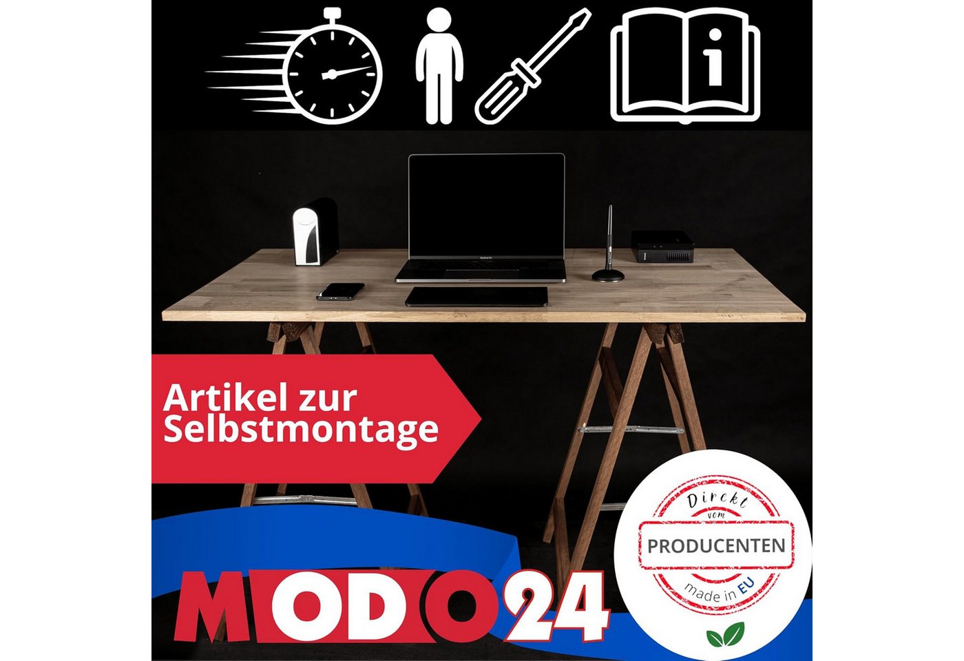 Modo24 Sägebock Holzbock, Klappbock, Arbeitsbock, Tapezierbock, Montagebock, Unterstellbock SDKM, 73x73x44 cm, 4 Farben und verschiedene Sets – Bild 5 von 5