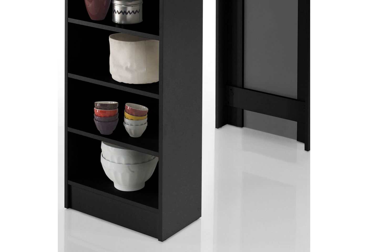 Möbel Akut Stehtisch Stehtisch Bartisch Black Regal Sonoma Eiche schwarz – Bild 4 von 4
