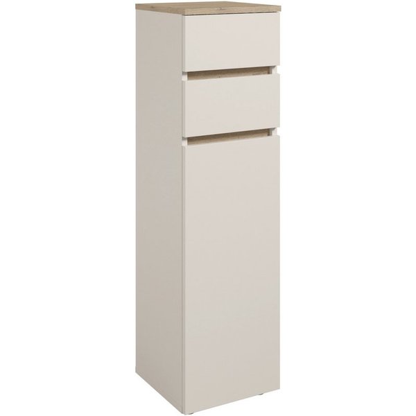 moebel-dich-auf Badkommode LONDRES (Badezimmerschrank Badschrank, mit 1 Tür und 2 Schubkästen, BxH 30x108 cm), in kaschmir oder anthrazit, Absetzung: Cremona Ei