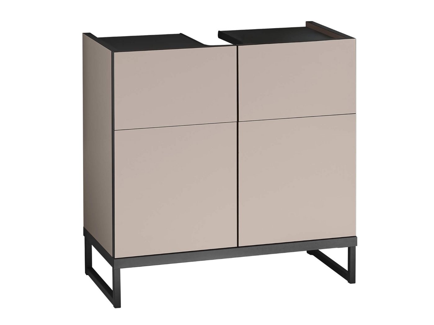 moebel-dich-auf Badmöbel-Set VENEZIA, (inklusive LED-Beleuchtung, kaschmir Spiegelschrank WBU optional mit Hoch-/Highboard), Metall Füße – Bild 5 von 5