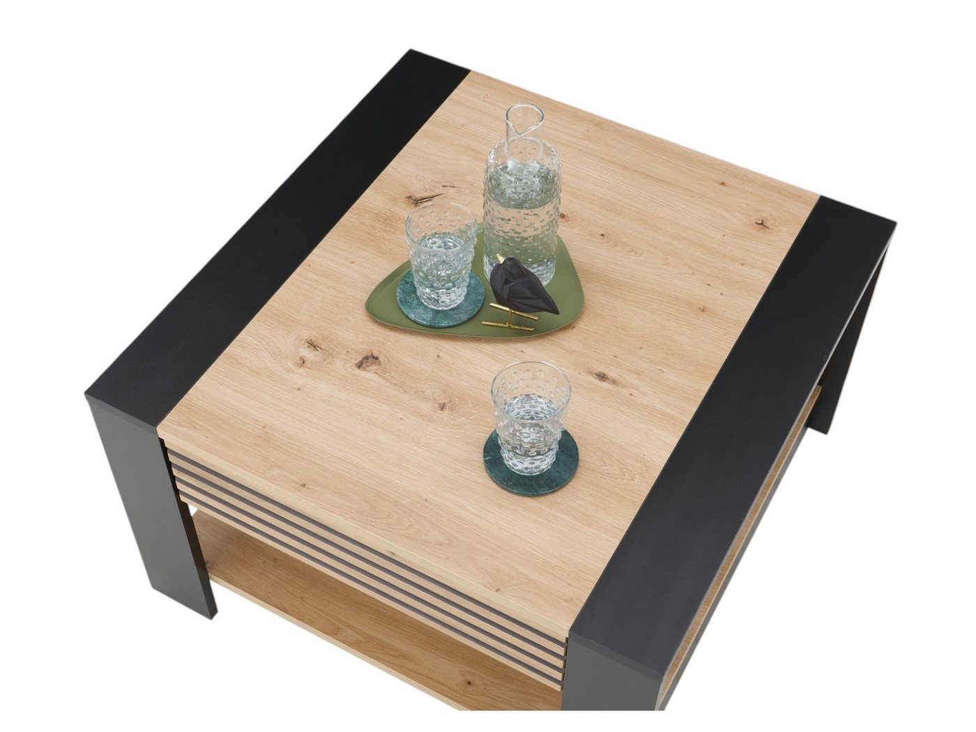 moebel-dich-auf Couchtisch FERRA (Beistelltisch, 1 Schubkasten, Stäbchenoptik), quadratisch 70x70 – Bild 5 von 5