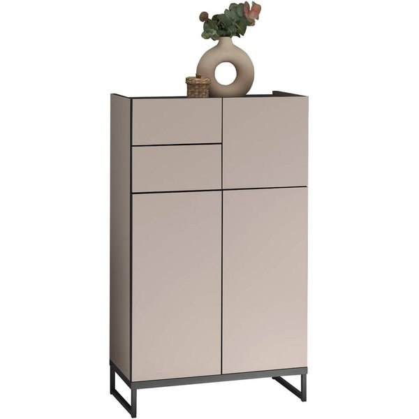 moebel-dich-auf Highboard VENEZIA (Badezimmer Midischrankin kaschmir 60 cm breit), push to open
