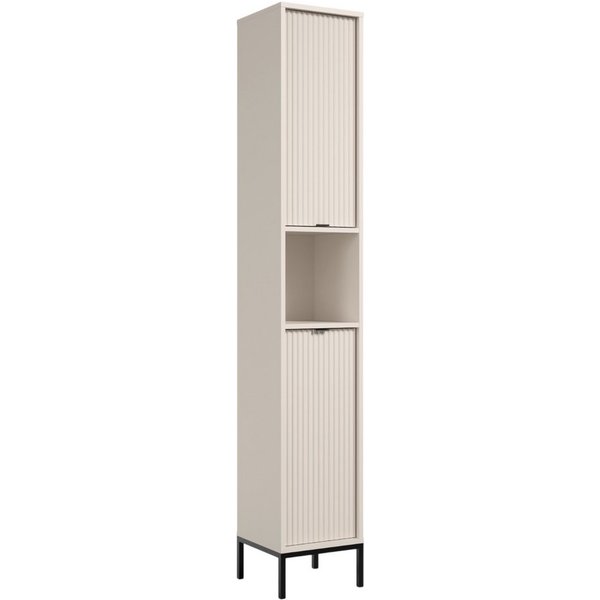 moebel-dich-auf Hochschrank CASTELLO (kaschmir, 2 Türen, 1 offenes Fach) 195 cm x 32 cm HxB