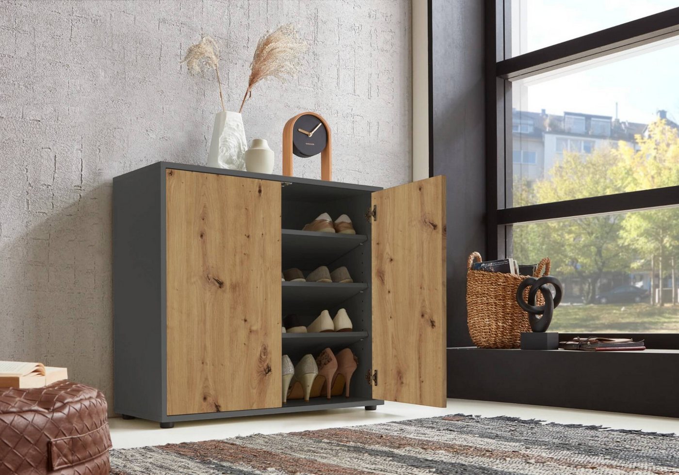 moebel-dich-auf Schuhkommode BEN 4 (2 Türen, in verschiedenen Farben), Push-to-open-Funktion – Bild 3 von 4