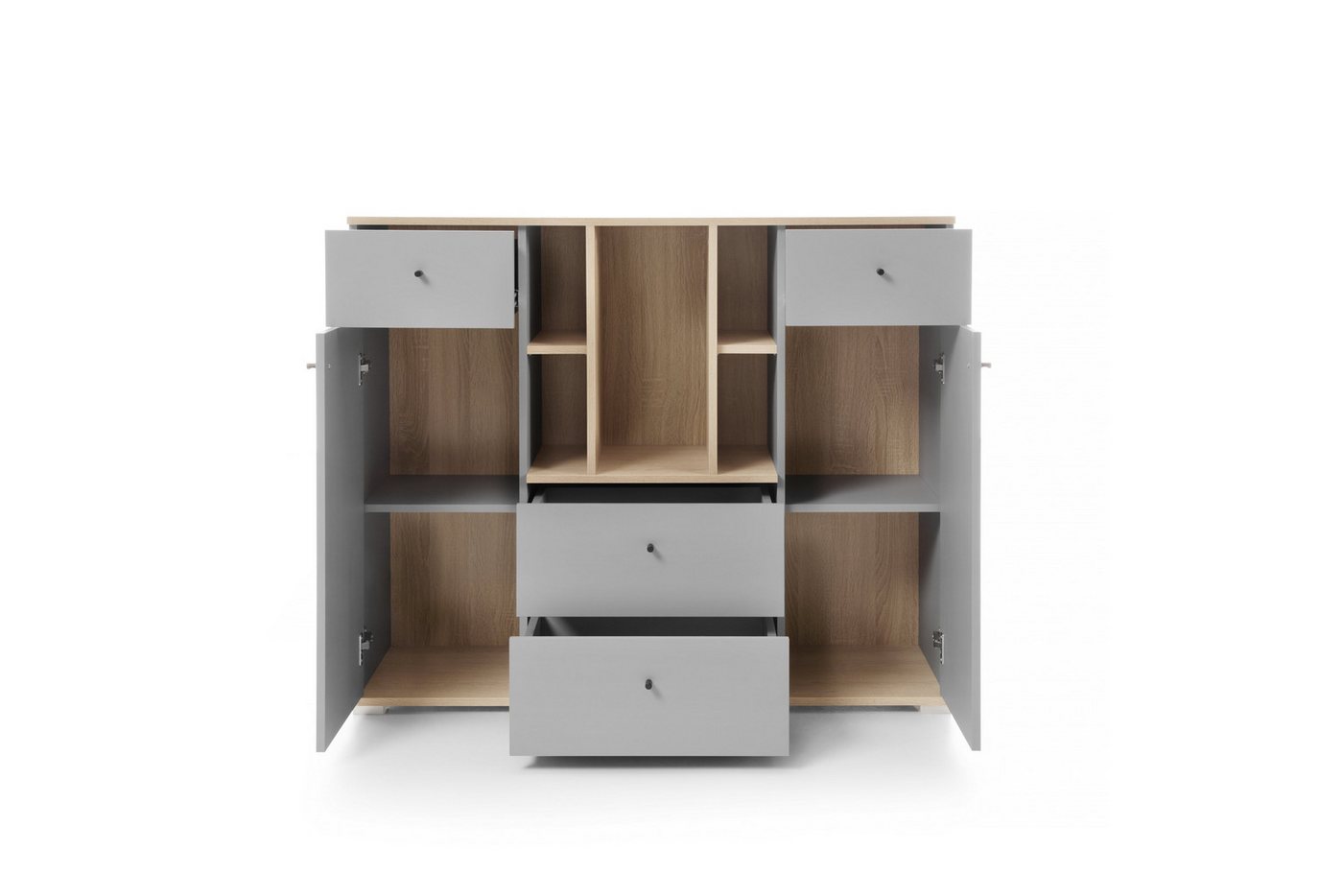 möbel-direkt.de Jugendzimmer-Set Nova in Grau und Eiche, (Komplett Set, 8-tlg., in verschiedenen Varianten oder als Einzelmöbel wählbar), Fronten mit ABS-Kanten – Bild 5 von 5