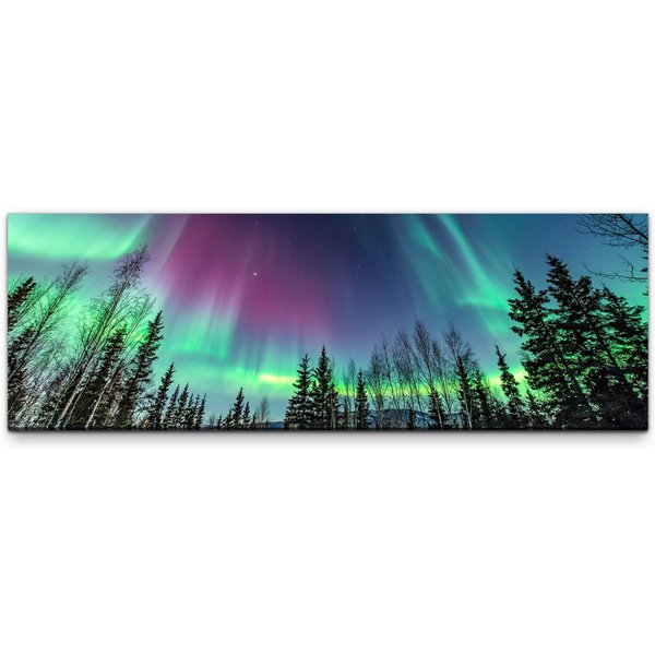 möbel-direkt.de Leinwandbild Bilder XXL Polarlichter Wandbild auf Leinwand