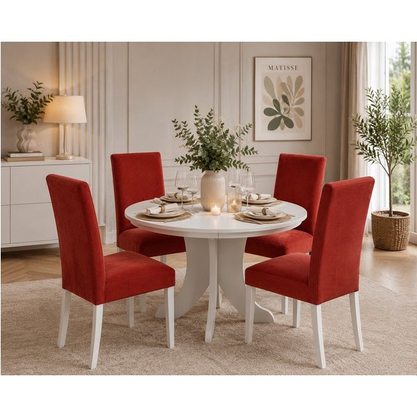 moebel-direkt-online Sitzgruppe Tischgruppe 5teilig, (vier Polsterstühle, ein Esstisch ausziehbar), (Spar-Set, 5teiliges Set)
