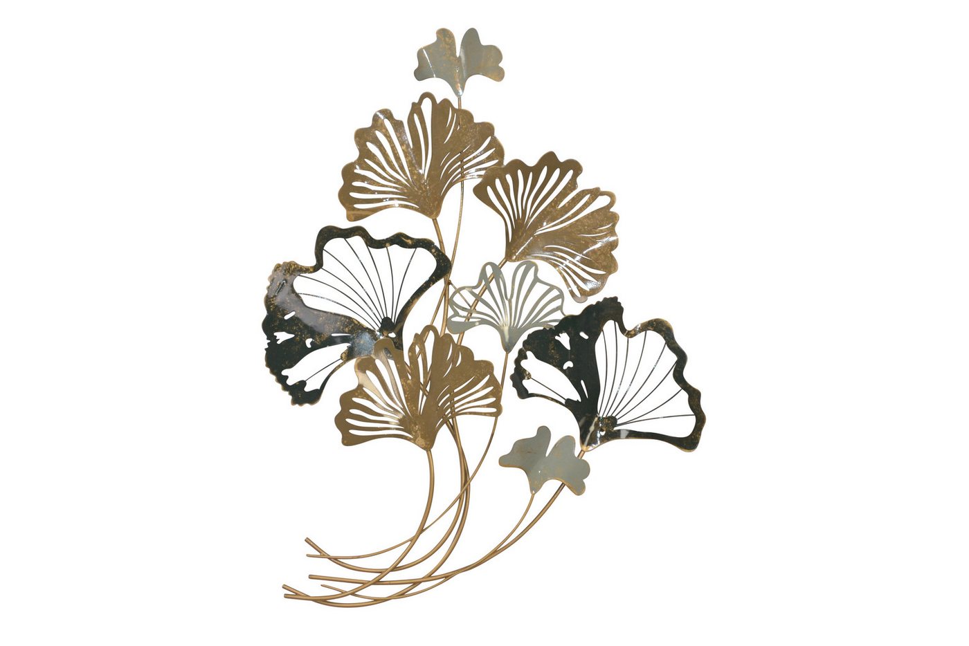 moebel-direkt-online Wanddekoobjekt Wandschmuck Ginkgoblätter aus Metall – Bild 2 von 3