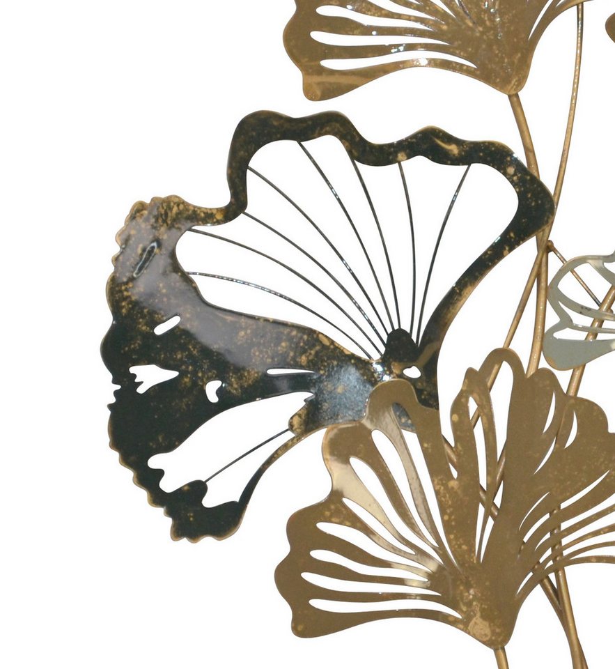 moebel-direkt-online Wanddekoobjekt Wandschmuck Ginkgoblätter aus Metall – Bild 3 von 3