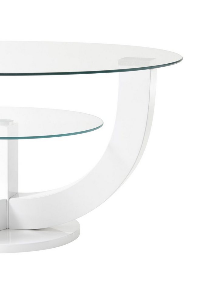 möbelando Couchtisch Denver, aus MDF, Glas in weiß, Glas – Bild 2 von 2