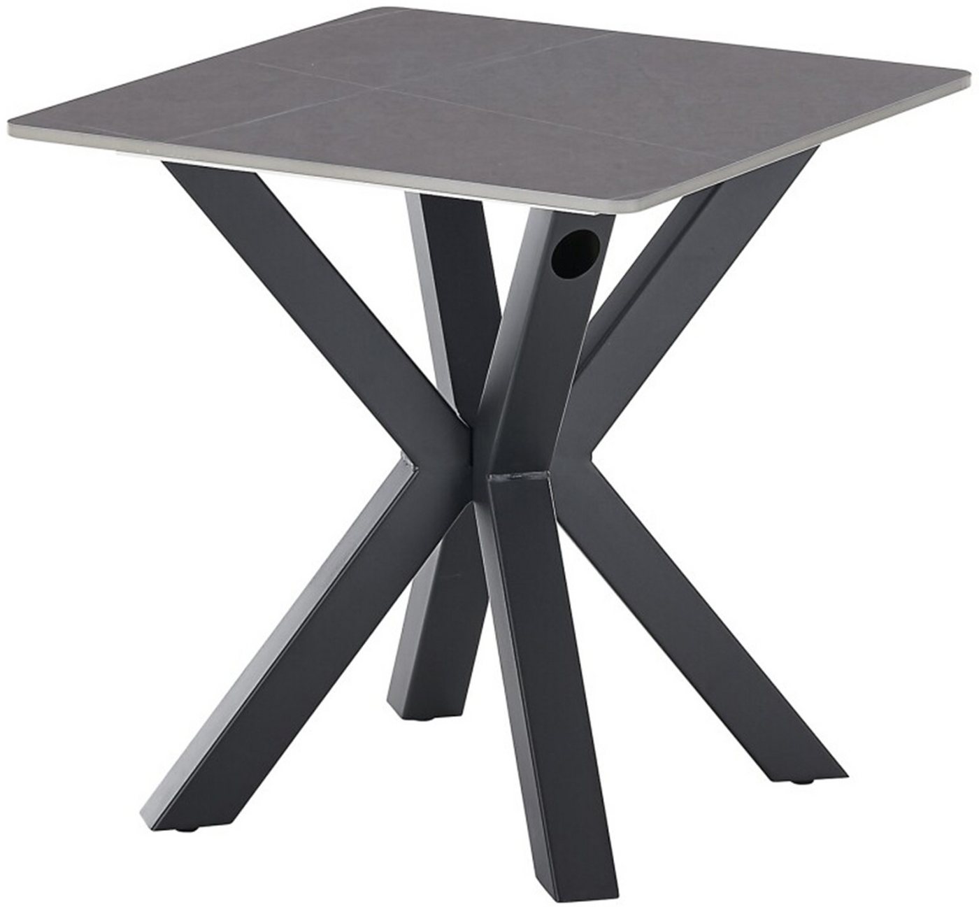 möbelando Couchtisch Janin, in grau, schwarz, Keramik, Metall - 55x55x55cm (BxHxT) – Bild 4 von 5