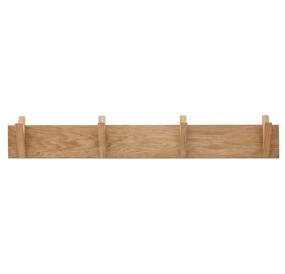 möbelando Garderobenleiste BANTRY, 4 Haken, in Eiche, Massivholz - 80x13x12cm (BxHxT) – Bild 2 von 5