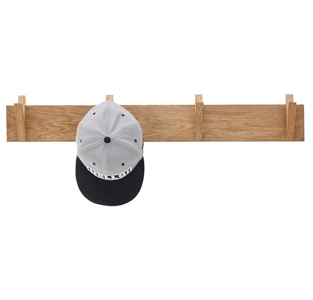 möbelando Garderobenleiste BANTRY, 4 Haken, in Eiche, Massivholz - 80x13x12cm (BxHxT) – Bild 3 von 5