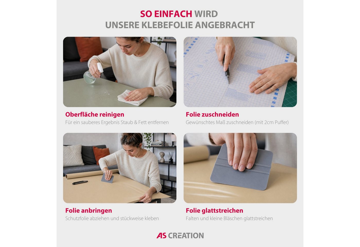Architects Paper Möbelfolie Architects Paper Möbelfolie Uni selbstklebend, (1St), Selbstklebende PVC-Folie in Uni-Optik mit Schneidraster – Bild 4 von 5