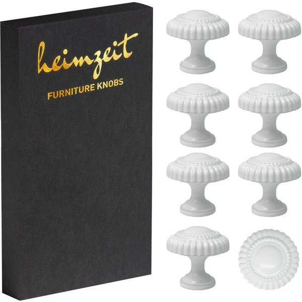 heimzeit Möbelgriff heimzeit Möbelknöpfe Classic - 8 Stück (Set), für Schubladen, Türen und Kommoden, inkl. Schraube