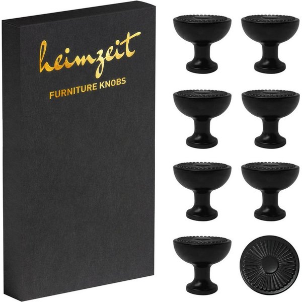heimzeit Möbelgriff heimzeit Möbelknöpfe Sun - 8 Stück (Set), für Schubladen, Türen und Kommoden, inkl. Schraube