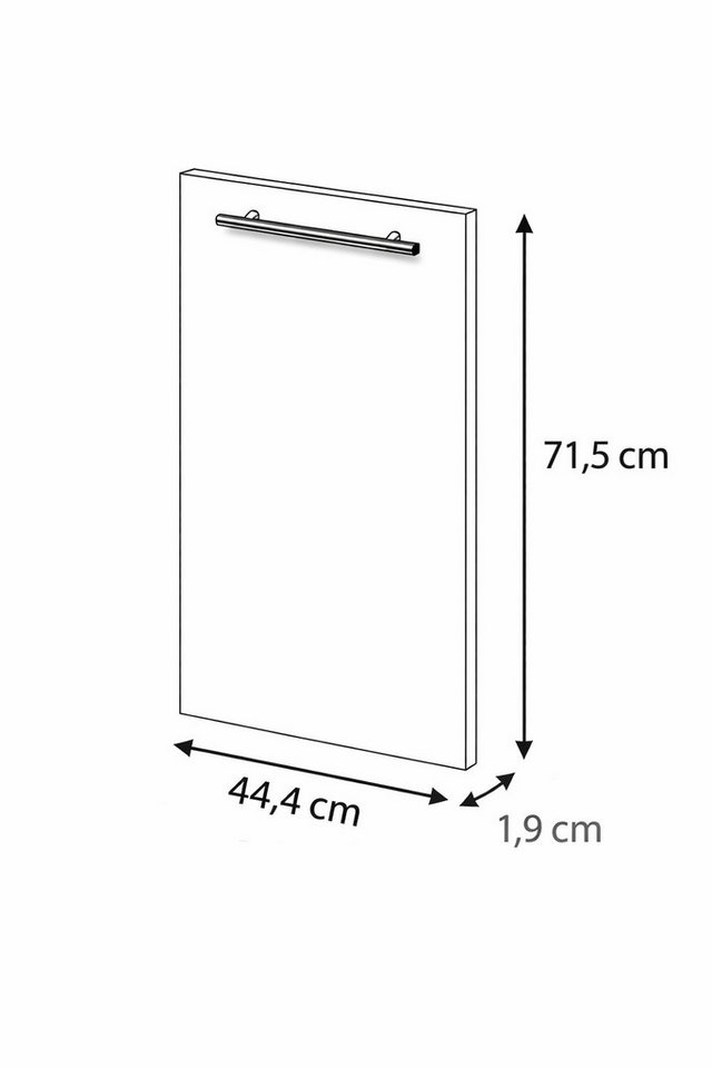 Möbelhandel Klipenstein Frontblende 45er/60er Geschirrspülfront, vollintegriert, 19 mm Span, Weiß matt, 715x594, 715x444 – Bild 2 von 3