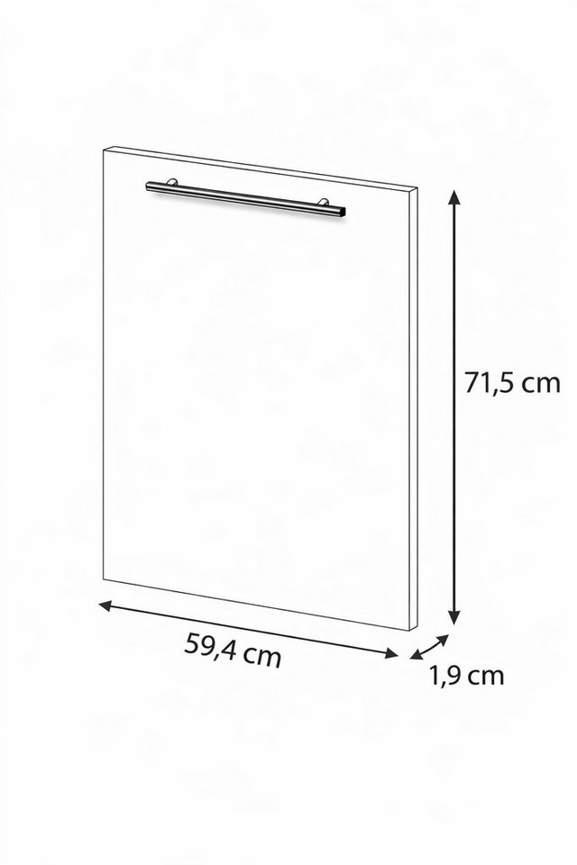 Möbelhandel Klipenstein Frontblende 60/45er Geschirrspülfront, voll-teilintegriert, 19 mm MDF, 715x594, 565x594, 715x444, 565x444 – Bild 3 von 4