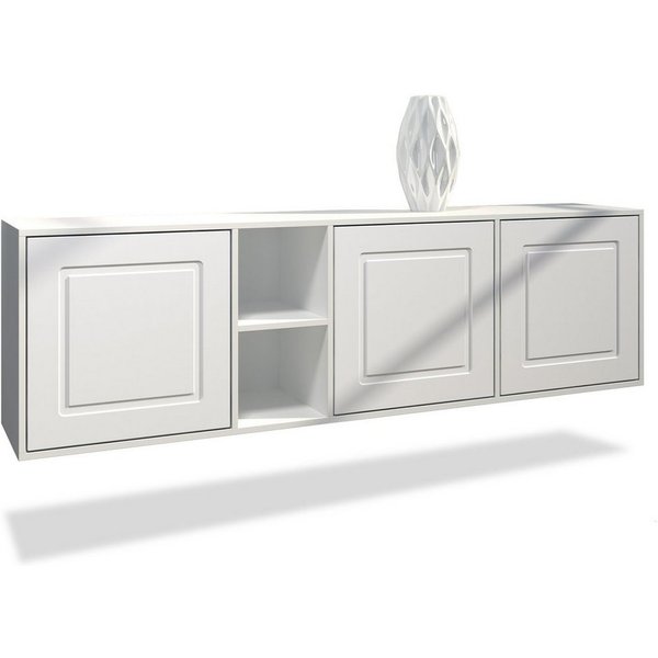 Möbelhandel Klipenstein Sideboard NOAH, TV Board hängend 182 cm, Landhaus, Korpus Weiß matt