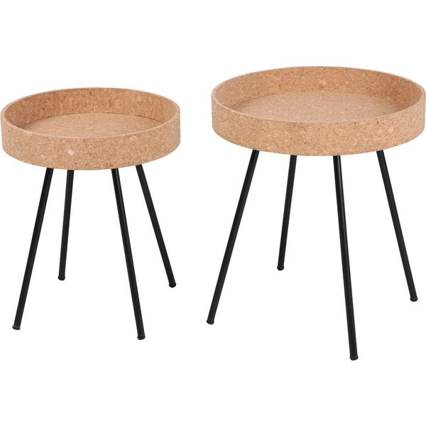 MÖBILIA Beistelltisch (Set, 2-St), Tischplatten aus Kork