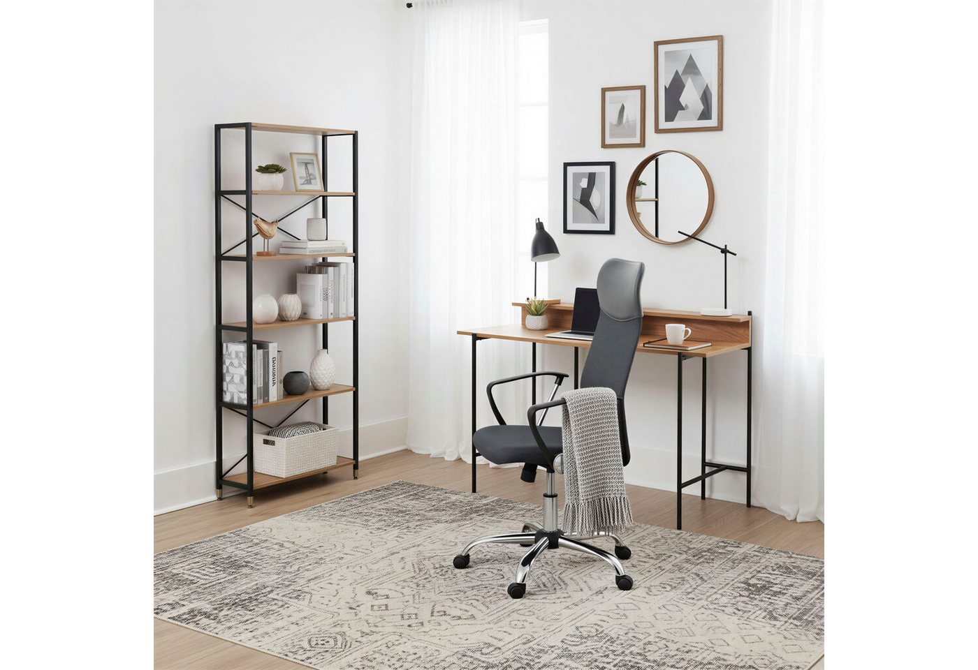 MÖBILIA Schreibtisch Knur, Arbeitsplatte Akazie Dekor, geeignet für das Home office, Laptoptisch – Bild 3 von 5