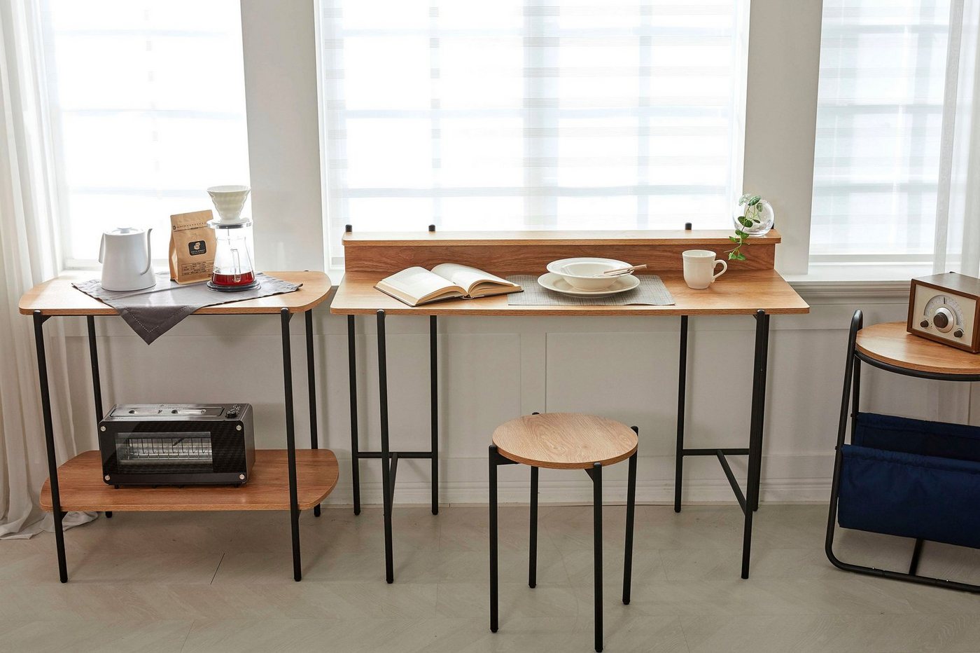 MÖBILIA Schreibtisch Knur, Arbeitsplatte Akazie Dekor, geeignet für das Home office, Laptoptisch – Bild 4 von 5