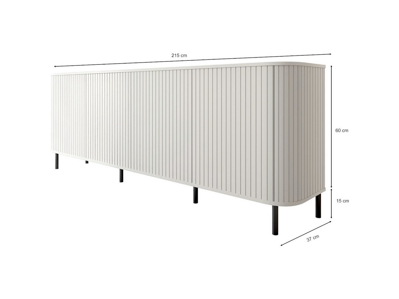 MOEBLINE Kommode Sidebaoard Beistellkommode 4DN ZILLO weiß – Bild 2 von 5