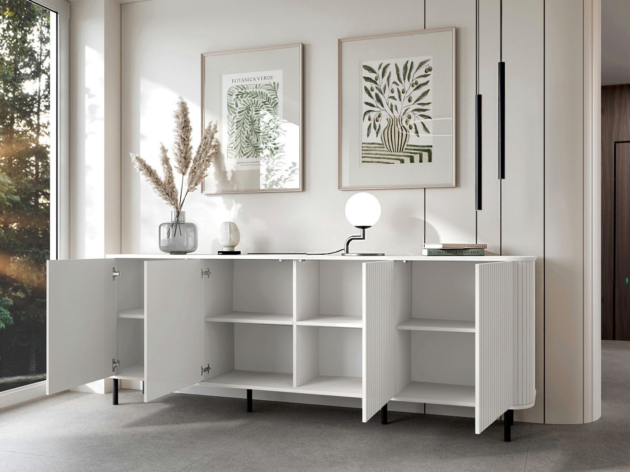 MOEBLINE Kommode Sidebaoard Beistellkommode 4DN ZILLO weiß – Bild 4 von 5