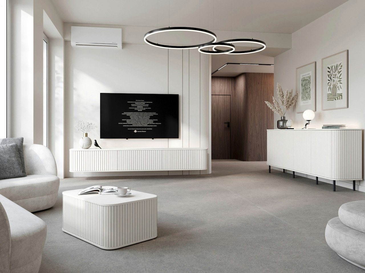 MOEBLINE Kommode Sidebaoard Beistellkommode 4DN ZILLO weiß – Bild 5 von 5