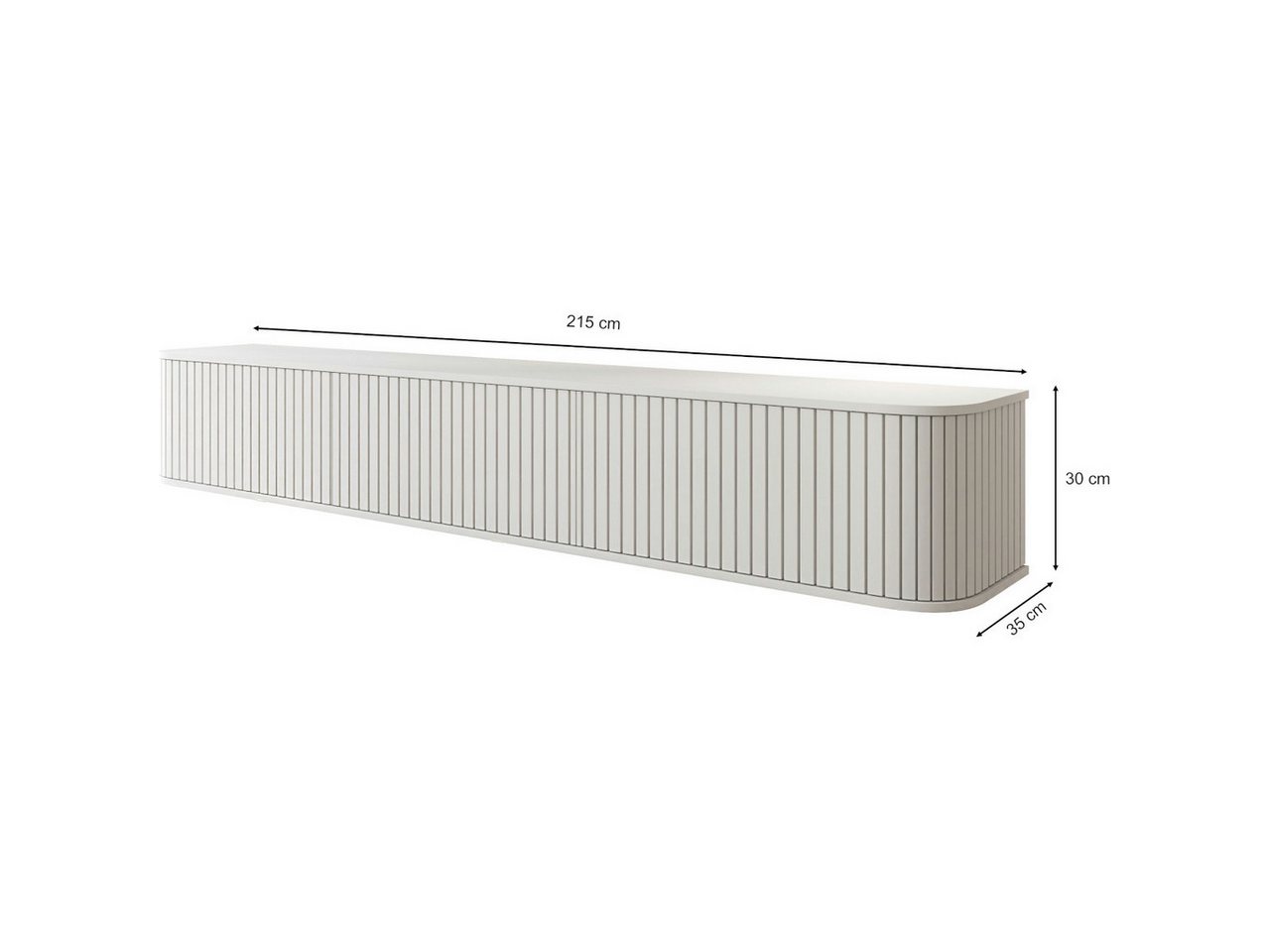 MOEBLINE Lowboard Hängender TV Schrank Kommode ZILLO 215 weiß – Bild 2 von 5