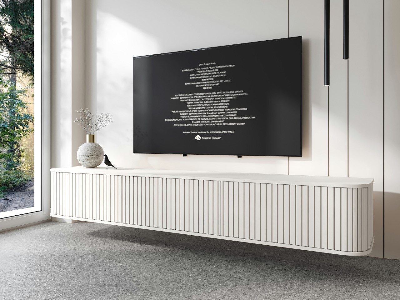 MOEBLINE Lowboard Hängender TV Schrank Kommode ZILLO 215 weiß – Bild 4 von 5
