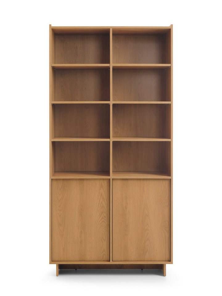 MOEBLO Bücherregal LILIE R98, in Eiche Caramel – hohes Standregal & Bücherregal mit offenen Fächern, 2 Türen und viel Stauraum im modernen Design, Bücherregal f – Bild 2 von 5