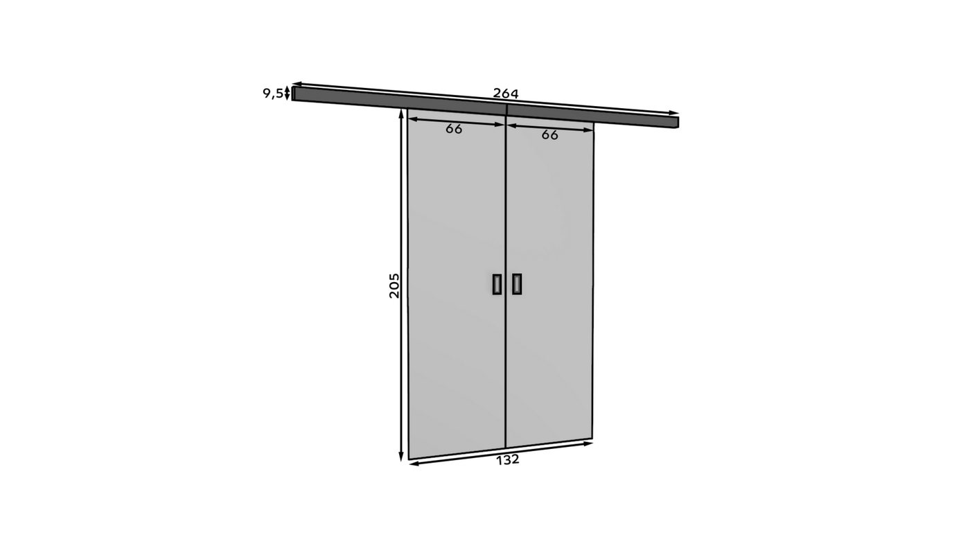 MOEBLO Doppelschiebetür Topillo (elegante doppelte Wandschiebetür mit hochwertigem Schiebesystem, optional mit Soft-Close, moderne Raumtrenner für Wohnzimmer, S – Bild 5 von 5