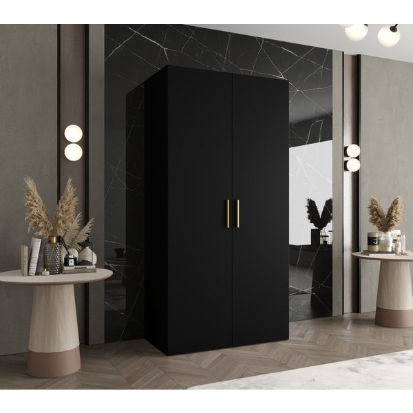 MOEBLO Drehtürenschrank LIVENTO 1 (mit Soft-Close, moderne Griffe – Moderner Kleiderschrank mit Einlegeböden & Kleiderstange für Schlafzimmer und Ankleide, Klei