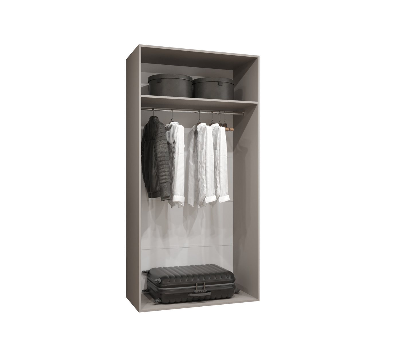 MOEBLO Drehtürenschrank SOLENA 2 (mit Spiegel – Moderner Kleiderschrank mit Soft-Close, Einlegeböden & Kleiderstange, verschiedene Breiten & Farben, Schrank Gar – Bild 4 von 5