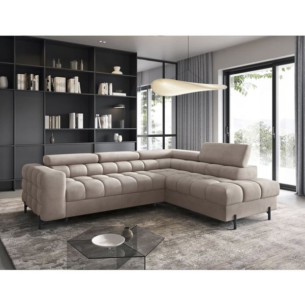 MOEBLO Ecksofa Ferrucio, modernes Schlafsofa mit Bettkasten & verstellbaren Kopfstützen, Wohnlandschaft mit Schlaffunktion, Eckcouch Wohnlandschaft Sofa mit Ott