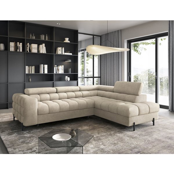 MOEBLO Ecksofa Ferrucio, modernes Schlafsofa mit Bettkasten & verstellbaren Kopfstützen, Wohnlandschaft mit Schlaffunktion, Eckcouch Wohnlandschaft Sofa mit Ott