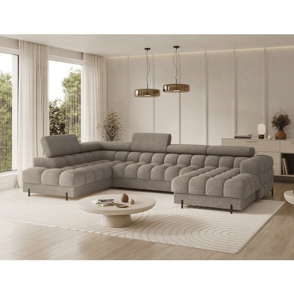 MOEBLO Ecksofa Vinca, Modernes U-Form Sofa mit Schlaffunktion, großem Stauraum und verstellbaren Kopfstützen für flexible Wohnraumgestaltung, Eckcouch Wohnlands