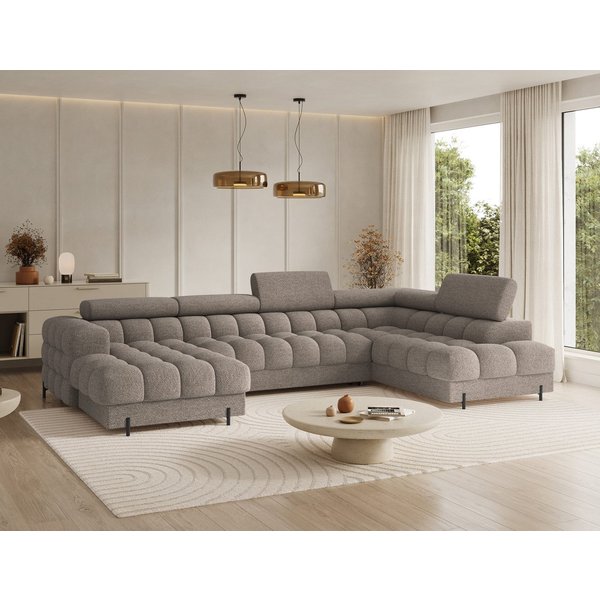 MOEBLO Ecksofa Vinca, Modernes U-Form Sofa mit Schlaffunktion, großem Stauraum und verstellbaren Kopfstützen für flexible Wohnraumgestaltung, Eckcouch Wohnlands