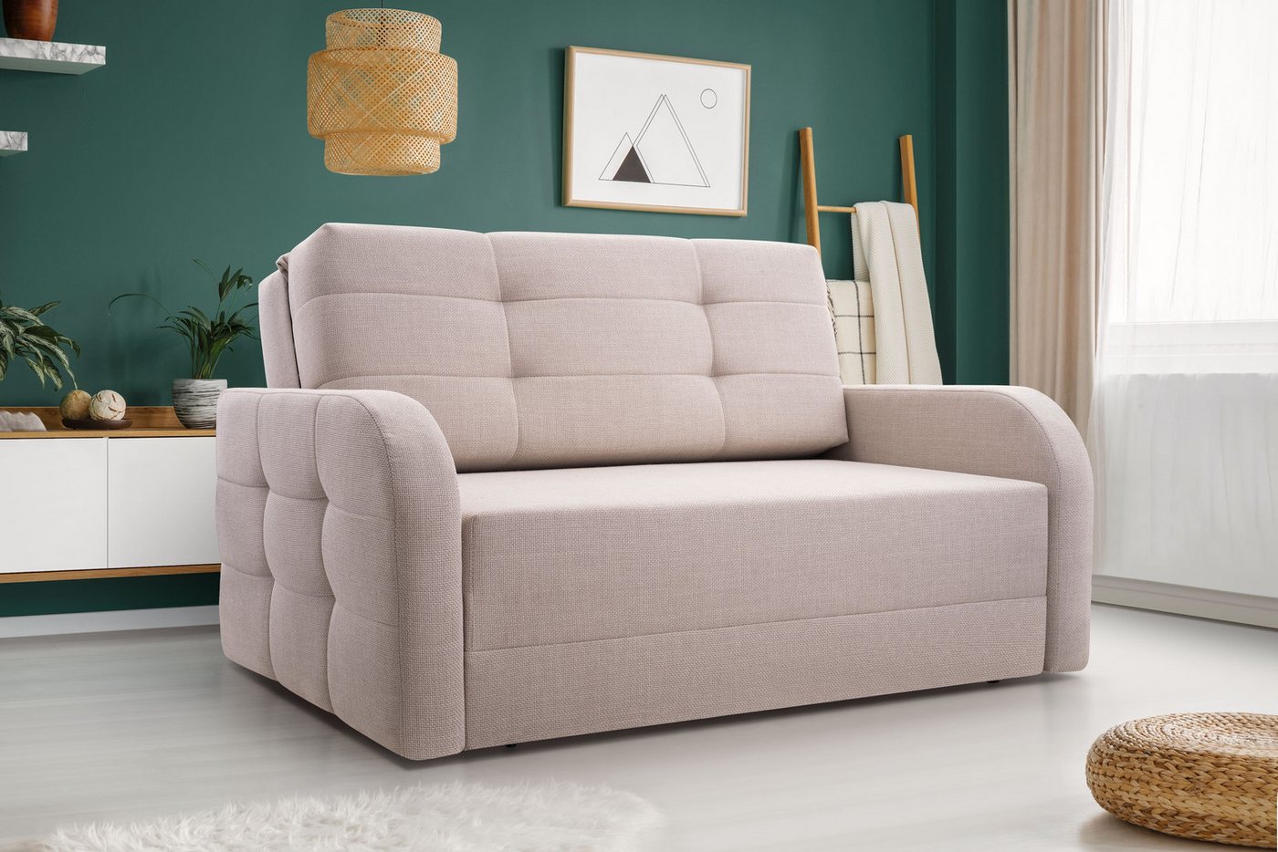 MOEBLO Kindersofa PORTO 120, Schlafsessel Sofa Sessel Jugendsofa Schlafsofa 2-Sitzer Gästebett, mit Schlaffunktion und Bettkasten – Bild 3 von 5