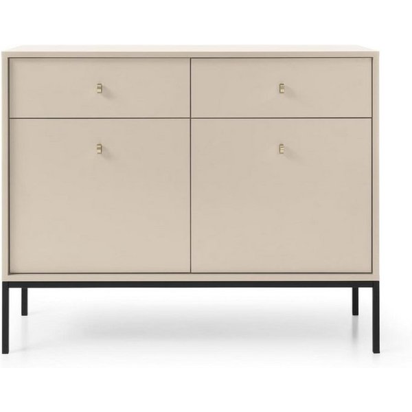 MOEBLO Kommode Melody II (Wohnzimmer, Esszimmer, Flur & Diele, Moderne Sideboard Schrank Highboard Goldene Türgriffe), (BxHxT): 104x39x 83 cm