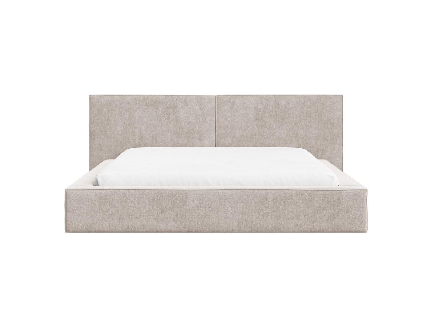 MOEBLO Polsterbett aus Strukturstoff Bett 06 (Bezug: Strukturstoff, Doppelbett mit Kopfstütze, Rahmenbettgestell, mit Bettkasten und Lattenrost), gepolstertes K – Bild 3 von 5