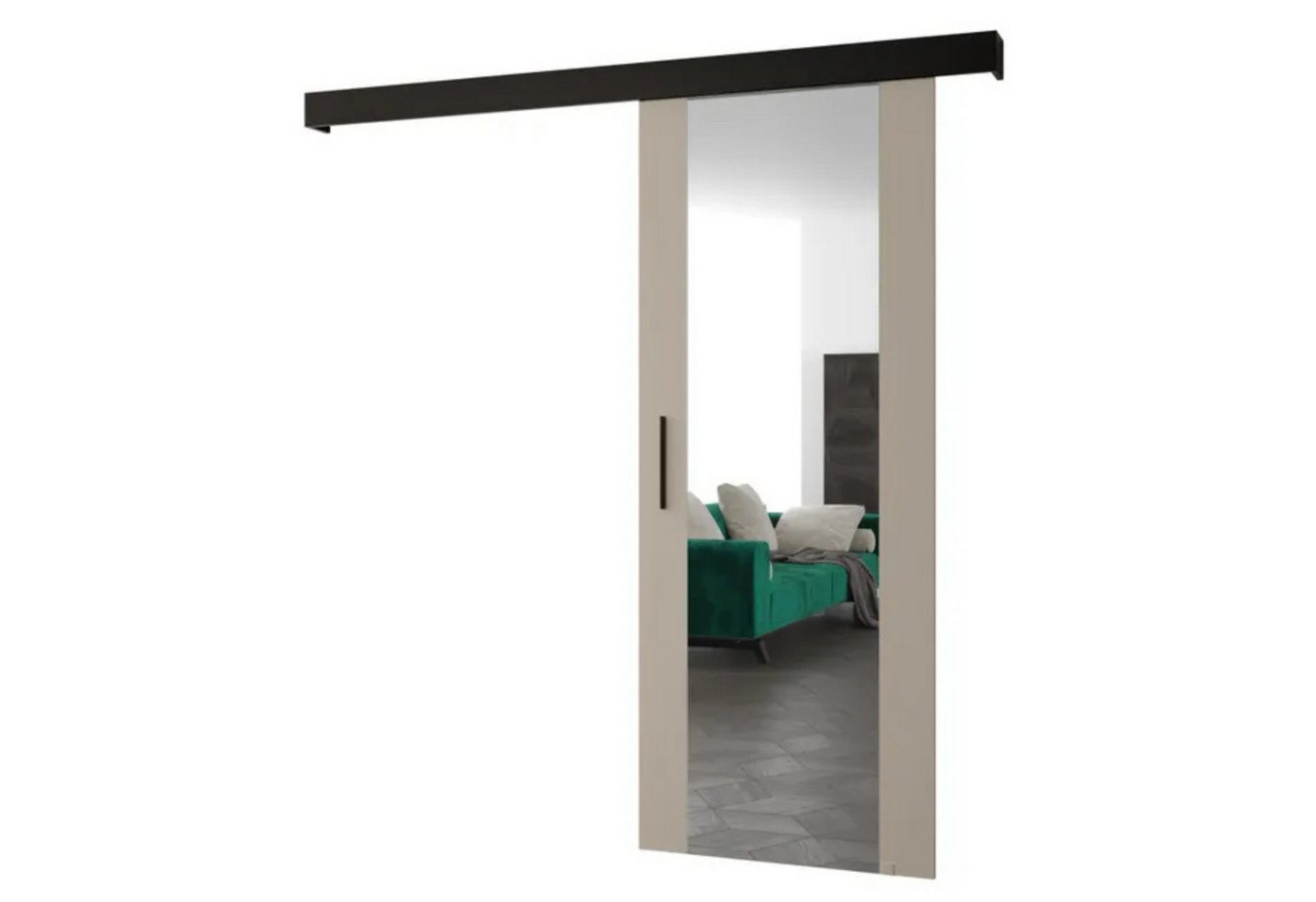 MOEBLO Schiebetür AGRA II (mit Spiegel, Soft-Close, 90x204cm, Links-Rechts), (BxHxT):90x204x7cm – Bild 2 von 5