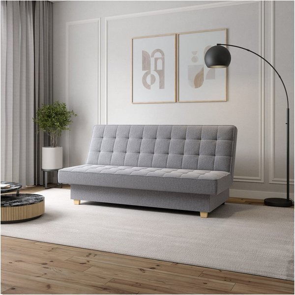 MOEBLO Schlafsofa BELFI, Clic-Clack Schlafsofa aus Webstoff für Wohnzimmer mit Federkern, Kipp- & Klappfunktion, modernes Polstersofa – Eleganz und Komfort vere