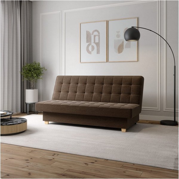 MOEBLO Schlafsofa BELFI, Clic-Clack Schlafsofa aus Webstoff für Wohnzimmer mit Federkern, Kipp- & Klappfunktion, modernes Polstersofa – Eleganz und Komfort vere