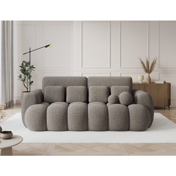 MOEBLO Schlafsofa ELVENTO, Sitzer Sofa mit Schlaffunktion & Komfortpolsterung – Modernes Schlafsofa mit Bettkasten & Zierkissen, Couch Polstermöbel Sitzmöbel Wo