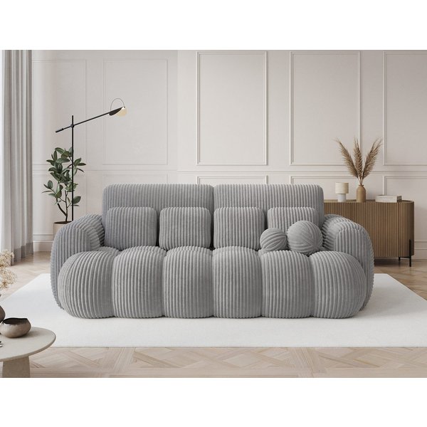 MOEBLO Schlafsofa ELVENTO, Sitzer Sofa mit Schlaffunktion & Komfortpolsterung – Modernes Schlafsofa mit Bettkasten & Zierkissen, Couch Polstermöbel Sitzmöbel Wo