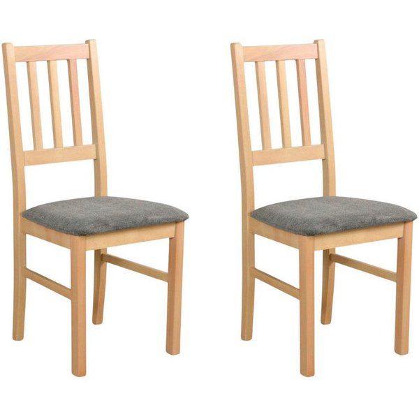 MOEBLO Stuhl BESO 04 (Polsterstühle, Holzstühle, Esszimmerstühle, Polsterstuhl aus Buchenholz für Esszimmer, Holzstuhl mit gepolstertem Sitz, 2 St), (BxHxT): 43